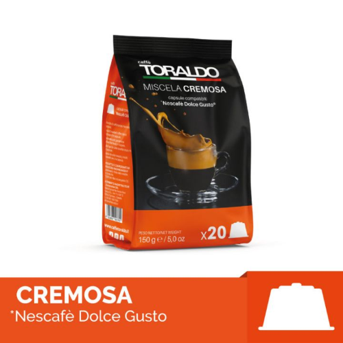100 CAPSULE CAFFÈ TORALDO MISCELA CREMOSA COMP. CON NESCAFÈ DOLCE GUSTO