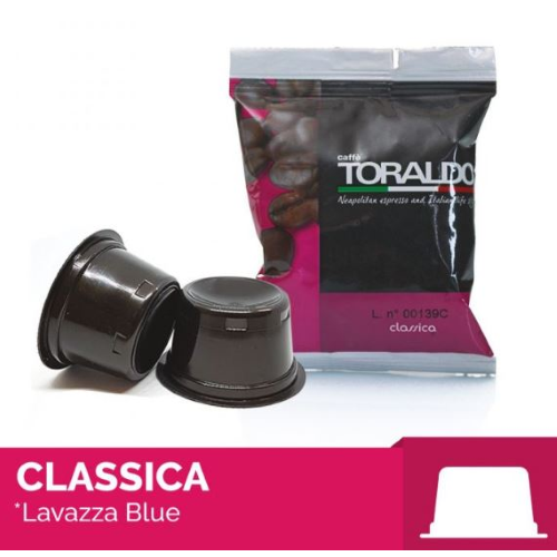 100 CAPSULE CAFFÈ TORALDO MISCELA CLASSICA  COMP. CON LAVAZZA BLUE