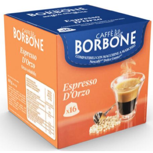 16 CAPSULE ORZO CAFFÈ BORBONE COMPATIBILE CON DOLCE GUSTO