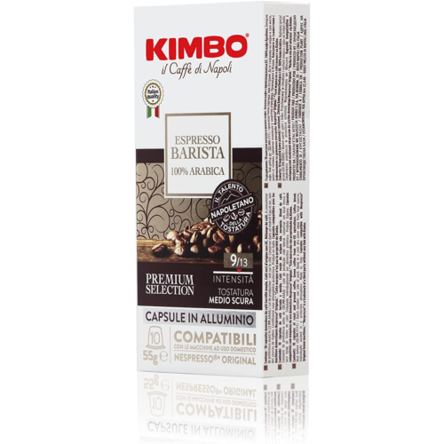 100 CAPSULE IN ALLUMINIO CAFFE KIMBO  MISCELA BARISTA 100% ARABICA COMP.CON NESPRESSO 