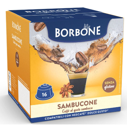 16 CAPSULE SAMBUCONE CAFFÈ BORBONE COMPATIBILE CON  DOLCE GUSTO