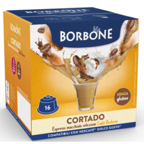 16 CAPSULE CAFFÈ BORBONE CORTADO COMPATIBILE CON DOLCE GUSTO