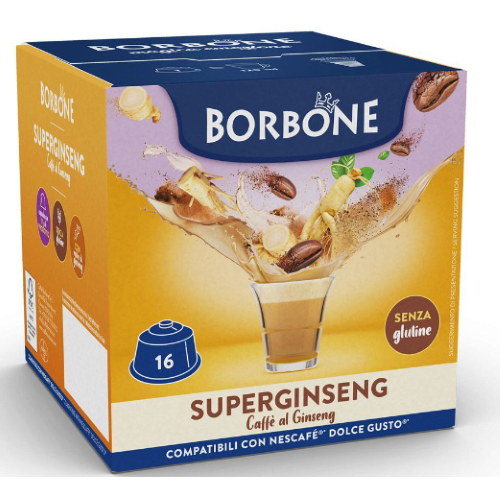 16 CAPSULE SUPER GINSENG CAFFÈ BORBONE COMPATIBILE CON  DOLCE GUSTO
