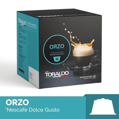 16 CAPSULE CAFFÈ TORALDO ALL'ORZO COMP. CON NESCAFÈ DOLCE GUSTO